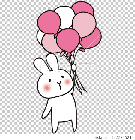 しろふわ♡うさぎさん＋ハートの風船 送料無料】うさぎ メッセージハートブーケ【浮かせてお届け】ヘリウム