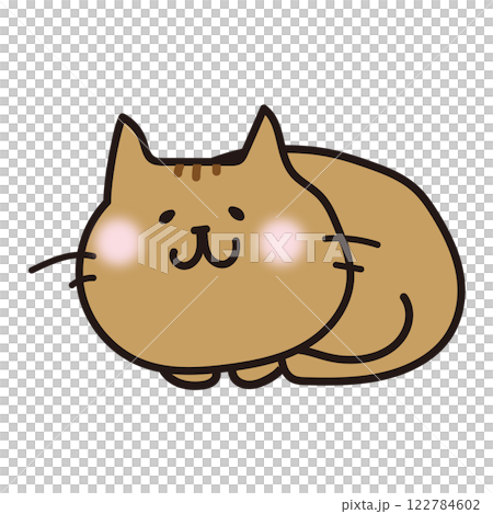 Curled up brown cat 122784602