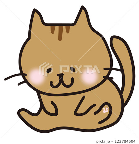 毛繕いする茶色の猫 毛繕いする茶色の猫 122784604