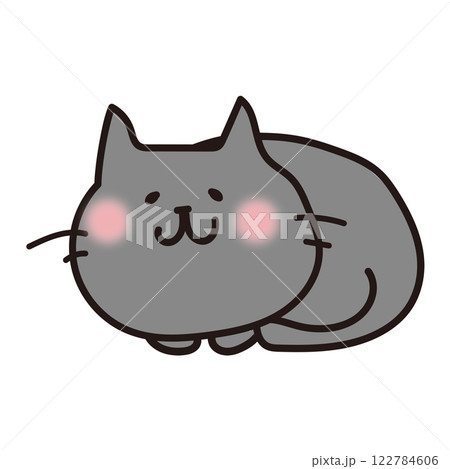 まるまった黒い猫 122784606