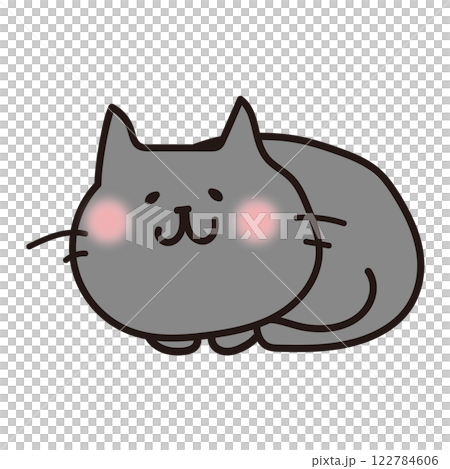 まるまった黒い猫 122784606