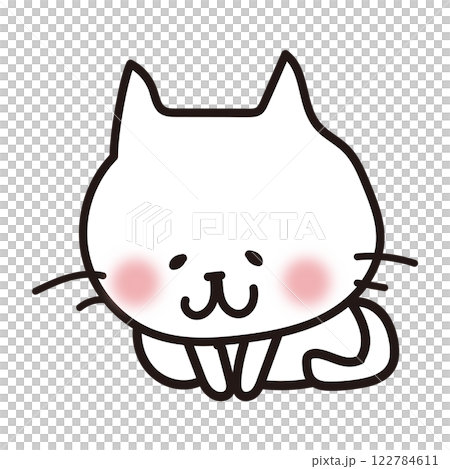 White cat bowing White cat bowing 122784611