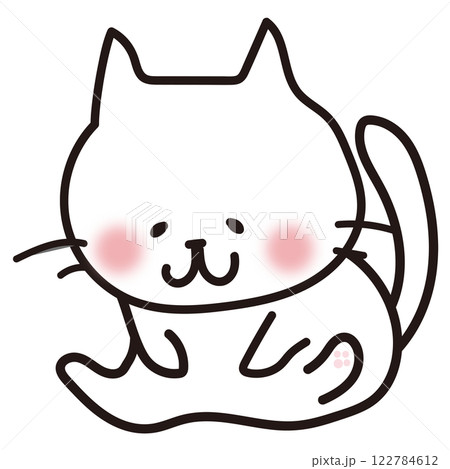 毛繕いする白い猫 122784612