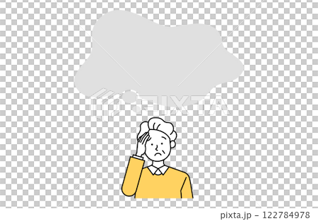 悩むおじいさんと吹き出しのベクターイラストシンプル 枠 コピースペース フレーム 女性 老人 悩むおじいさんと吹き出しのベクターイラストシンプル 枠 コピースペース フレーム 女性 老人 122784978