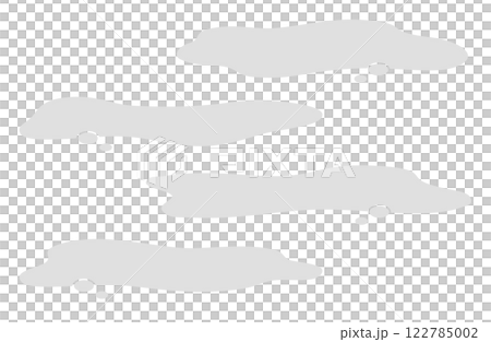 Horizontal hazy imagination speech bubble vector illustration set Simple fluid shape Gray 122785002