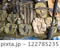 Team of U.S. Army marine corps soldier military war with gun weapon participating and preparing to attack the enemy in Thailand during exercise Cobra Gold training in battle. Combat force. 122785235