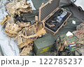 Team of U.S. Army marine corps soldier military war with gun weapon participating and preparing to attack the enemy in Thailand during exercise Cobra Gold training in battle. Combat force. 122785237