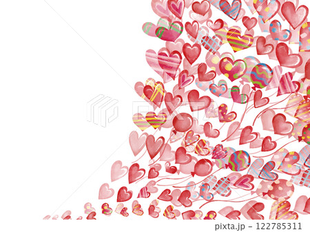 水彩風 真っ赤なハートチョコ ふわっと 背景2 水彩風 真っ赤なハートチョコ ふわっと 背景2 122785311