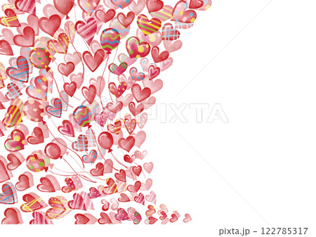 水彩風 真っ赤なハートチョコ ふわっと 背景4 水彩風 真っ赤なハートチョコ ふわっと 背景4 122785317