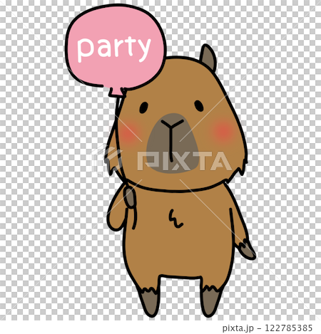 Capybara holding a party balloon 122785385