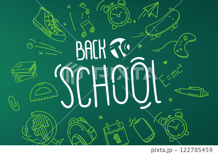 Back to school concept. Vector illustration with doodle elements 122785459