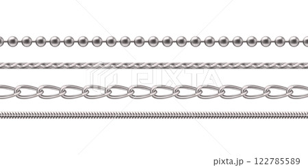 Silver or white gold chain jewel collection Silver or white gold chain jewel collection 122785589