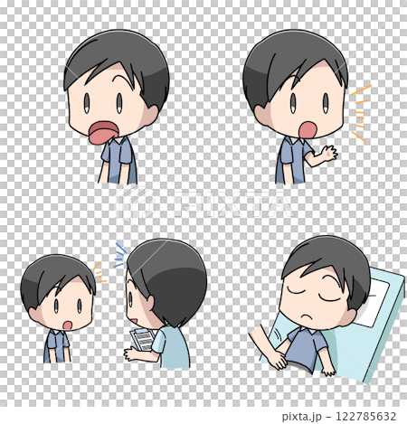 東洋医学の四診のイラスト・男性 122785632