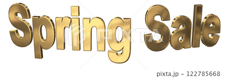 3DCG文字「Spring Sale(スプリングセール)」ゴールド,金 3DCG文字「Spring Sale(スプリングセール)」ゴールド,金 122785668