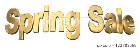 3DCG文字「Spring Sale(スプリングセール)」ゴールド,金 3DCG文字「Spring Sale(スプリングセール)」ゴールド,金 122785669