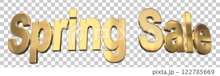 3DCG文字「Spring Sale(スプリングセール)」ゴールド,金 3DCG文字「Spring Sale(スプリングセール)」ゴールド,金 122785669