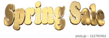 3DCG文字「Spring Sale(スプリングセール)」ゴールド,金 3DCG文字「Spring Sale(スプリングセール)」ゴールド,金 122785902