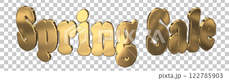 3DCG文字「Spring Sale（スプリングセール）」ゴールド,金 122785903