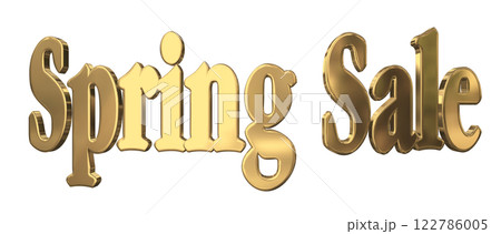 3DCG文字「Spring Sale（スプリングセール）」ゴールド,金 122786005