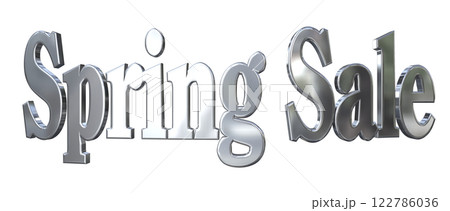 3DCG文字「Spring Sale(スプリングセール)」シルバー,銀 3DCG文字「Spring Sale(スプリングセール)」シルバー,銀 122786036