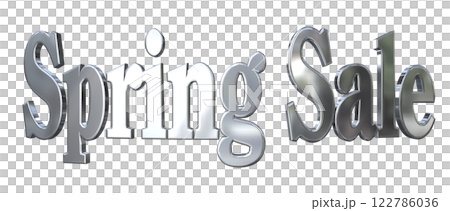 3DCG文字「Spring Sale(スプリングセール)」シルバー,銀 3DCG文字「Spring Sale(スプリングセール)」シルバー,銀 122786036