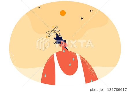 Unhealthy man suffer from heatstroke 122786617