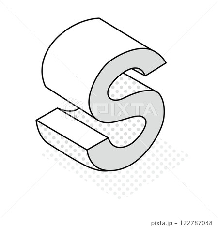 アイソメトリック_立体的でシンプルなアルファベットS アイソメトリック_立体的でシンプルなアルファベットS 122787038
