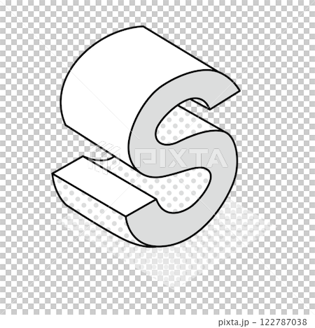 アイソメトリック_立体的でシンプルなアルファベットS アイソメトリック_立体的でシンプルなアルファベットS 122787038