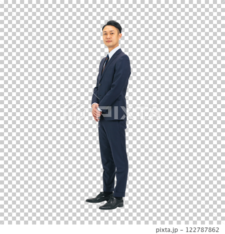 Middle-aged male business person serving customers - Full-body photo PNG with transparent background precisely cut out by hand Middle-aged male business person serving customers - Full-body photo PNG with transparent background precisely cut out by hand 122787862