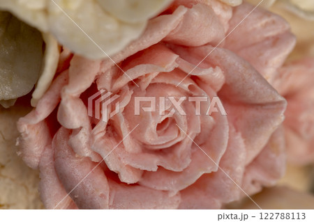 Edible sweet flowers made from natural marshmallows 122788113