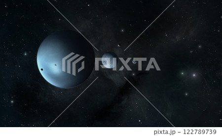 dream deep space illustration banner 122789739