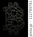 有刺鉄線で作られたビットコインマーク 122789781