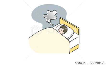 睡眠：なかなか眠れない男性 122790426