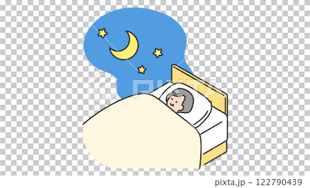 Sleep: Senior woman sleeping in bed 122790439