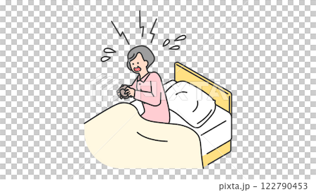 睡眠：早上睡過頭的老年婦女 122790453