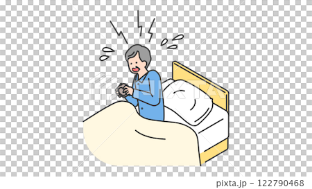 Sleep: Senior man who overslept in the morning 122790468