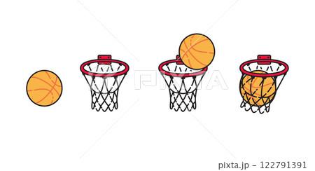 basketball ball sport net vector cartoon doodle icon logo isolated illustration design 122791391