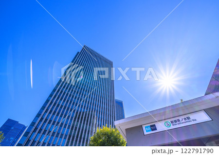 日本の東京都市景観 新御茶ノ水駅や御茶ノ水ソラシティ、ワテラスなどを望む。新時代に希望の光＝10日 122791790
