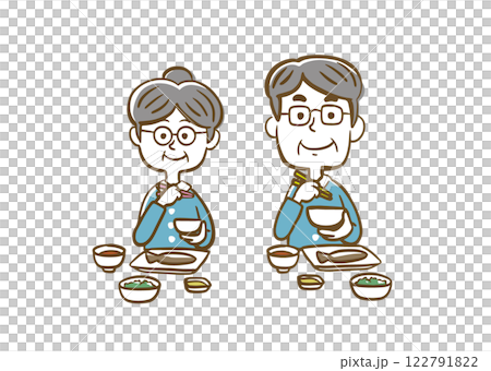 An old couple dining 122791822