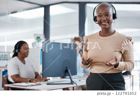 Crm, woman and customer support contact us consultant talking on a customer phone consultation. Happy internet call center employee with headset working and giving digital consulting help advice Crm, woman and customer support contact us consultant talking on a customer phone consultation. Happy internet call center employee with headset working and giving digital consulting help advice 122791852