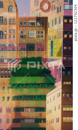 カラフルにペイントされた美しい街並み 122792304