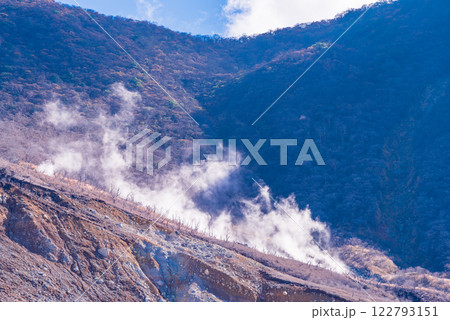 【神奈川県】噴煙あげる　箱根大涌谷 122793151