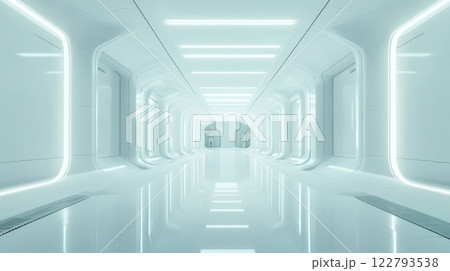futuristic interior with empty space 122793538