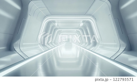 futuristic tunnel with light 122793571