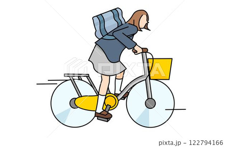 シンプルー自転車に乗って立ち漕ぎをする女子学生ベクターのイラスト素材 シンプルー自転車に乗って立ち漕ぎをする女子学生ベクターのイラスト素材 122794166