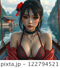 Asian woman model beauty portraits cartoon ai generated 122794521