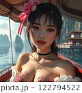 Asian woman model beauty portraits cartoon ai generated 122794522