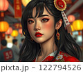 Asian woman model beauty portraits cartoon ai generated 122794526
