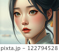 Asian woman model beauty portraits cartoon ai generated 122794528