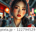Asian woman model beauty portraits cartoon ai generated 122794529
